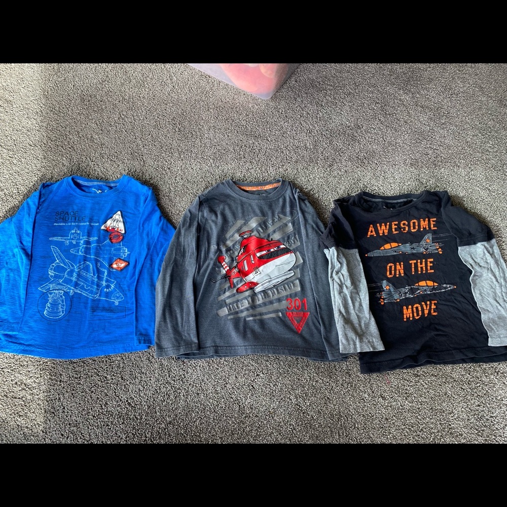 Disney Planes shirt and 2 planes shirts, size 7